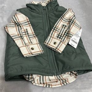 Carter's Green and Plaid Kids Vest